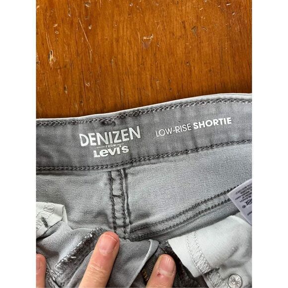 Denizen by Levi’s girl’s light gray high rise shortie jean shorts 16 - Picture 4 of 4